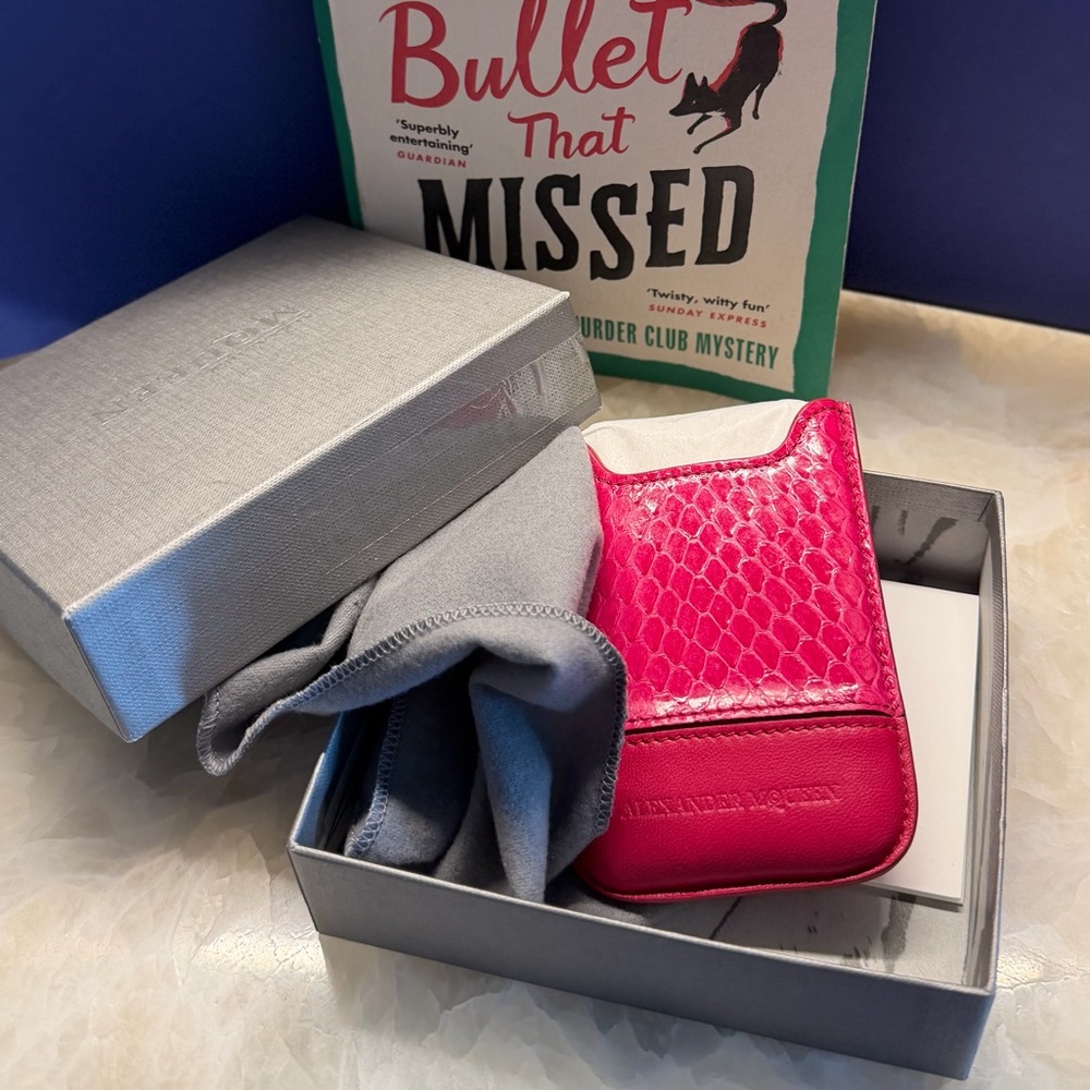 Alexander McQueen Hot Pink Snake-Embossed Leather Card & Key Pouch